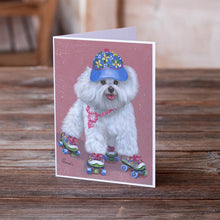 Load image into Gallery viewer, Bichon Frise Girls do it Better Greeting Cards -  Blank Note Cards – 8-Pack of Artist-Designed Cards with Envelopes
