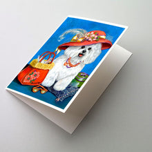 Load image into Gallery viewer, Bichon Frise Mademoiselle Greeting Cards -  Blank Note Cards – 8-Pack of Artist-Designed Cards with Envelopes