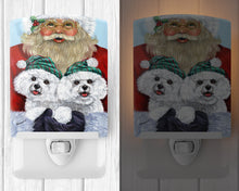 Load image into Gallery viewer, Bichon Frise Santa Christmas Ceramic Night Light PPP3024CNL