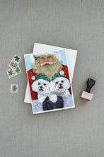 Load image into Gallery viewer, Bichon Frise Santa Christmas Greeting Cards -  Blank Note Cards – 8-Pack of Artist-Designed Cards with Envelopes
