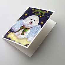 Load image into Gallery viewer, Bichon Frise Christmas Angel Greeting Cards -  Blank Note Cards – 8-Pack of Artist-Designed Cards with Envelopes