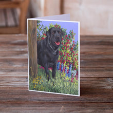 Load image into Gallery viewer, Black Labrador Retriever Greeting Cards -  Blank Note Cards – 8-Pack of Artist-Designed Cards with Envelopes