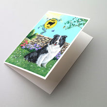 Load image into Gallery viewer, Border Collie Crossing Greeting Cards -  Blank Note Cards – 8-Pack of Artist-Designed Cards with Envelopes