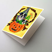 Load image into Gallery viewer, Boston Terrier Halloweenies Greeting Cards -  Blank Note Cards – 8-Pack of Artist-Designed Cards with Envelopes
