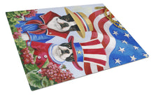 Load image into Gallery viewer, Boston Terrier USA Glass Cutting Boards – Durable, Decorative Kitchen Art Large PPP3038LCB