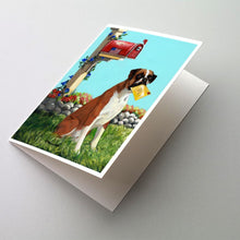 Load image into Gallery viewer, Boxer Got Mail Greeting Cards -  Blank Note Cards – 8-Pack of Artist-Designed Cards with Envelopes