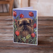 Load image into Gallery viewer, Brussels Griffon Peek a Boo Greeting Cards -  Blank Note Cards – 8-Pack of Artist-Designed Cards with Envelopes