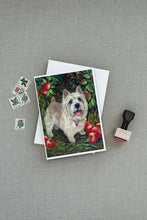 Load image into Gallery viewer, Cairn Terrier Apples Greeting Cards -  Blank Note Cards – 8-Pack of Artist-Designed Cards with Envelopes