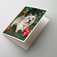 Load image into Gallery viewer, Cairn Terrier Apples Greeting Cards -  Blank Note Cards – 8-Pack of Artist-Designed Cards with Envelopes