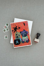 Load image into Gallery viewer, Cairn Terrier Pirates Halloween Greeting Cards -  Blank Note Cards – 8-Pack of Artist-Designed Cards with Envelopes
