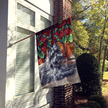 Load image into Gallery viewer, Cairn Terrier Geraniums Flag Canvas House Size PPP3052CHF