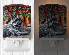 Load image into Gallery viewer, Cairn Terrier Geraniums Ceramic Night Light PPP3052CNL