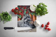 Load image into Gallery viewer, Cairn Terrier Geraniums Glass Cutting Boards – Durable, Decorative Kitchen Art Large PPP3052LCB
