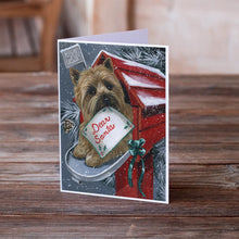 Load image into Gallery viewer, Cairn Terrier Christmas Letter to Santa Greeting Cards -  Blank Note Cards – 8-Pack of Artist-Designed Cards with Envelopes