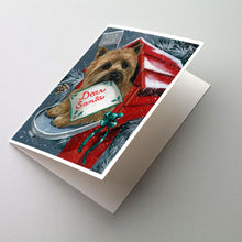 Load image into Gallery viewer, Cairn Terrier Christmas Letter to Santa Greeting Cards -  Blank Note Cards – 8-Pack of Artist-Designed Cards with Envelopes
