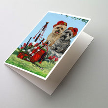Load image into Gallery viewer, Cairn Terrier Pipers Greeting Cards -  Blank Note Cards – 8-Pack of Artist-Designed Cards with Envelopes