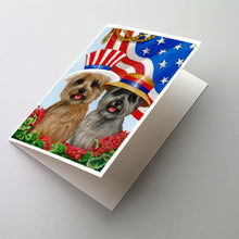 Load image into Gallery viewer, Cairn Terrier USA Greeting Cards -  Blank Note Cards – 8-Pack of Artist-Designed Cards with Envelopes
