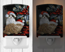 Load image into Gallery viewer, Cat Kitty Glitter Christmas Ceramic Night Light PPP3062CNL