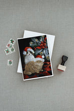 Load image into Gallery viewer, Cat Kitty Glitter Christmas Greeting Cards -  Blank Note Cards – 8-Pack of Artist-Designed Cards with Envelopes