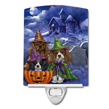 Load image into Gallery viewer, Cavalier Spaniel Halloween House Ceramic Night Light PPP3064CNL