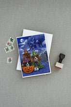 Load image into Gallery viewer, Cavalier Spaniel Halloween House Greeting Cards -  Blank Note Cards – 8-Pack of Artist-Designed Cards with Envelopes