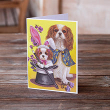 Load image into Gallery viewer, Cavalier Spaniel Easter Magic Greeting Cards -  Blank Note Cards – 8-Pack of Artist-Designed Cards with Envelopes