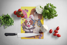 Load image into Gallery viewer, Cavalier Spaniel Easter Magic Glass Cutting Boards – Durable, Decorative Kitchen Art Large PPP3065LCB