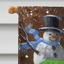 Load image into Gallery viewer, Cavalier Spaniel Snowman Christmas Flag Canvas House Size PPP3067CHF