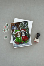 Load image into Gallery viewer, Cavalier Spaniel Snowman Christmas Greeting Cards -  Blank Note Cards – 8-Pack of Artist-Designed Cards with Envelopes