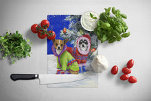 Load image into Gallery viewer, Chihuahua Christmas Snowflakes Glass Cutting Boards – Durable, Decorative Kitchen Art Large PPP3071LCB
