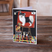 Load image into Gallery viewer, Chihuahua Think Big Greeting Cards -  Blank Note Cards – 8-Pack of Artist-Designed Cards with Envelopes