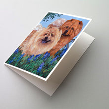 Load image into Gallery viewer, Chow Chow Meadow Greeting Cards -  Blank Note Cards – 8-Pack of Artist-Designed Cards with Envelopes