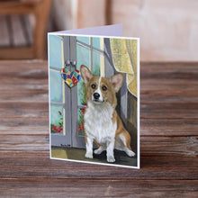 Load image into Gallery viewer, Corgi Suncatcher Greeting Cards -  Blank Note Cards – 8-Pack of Artist-Designed Cards with Envelopes