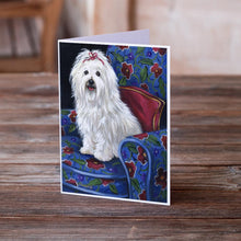 Load image into Gallery viewer, Coton De Tulear Royalty Greeting Cards -  Blank Note Cards – 8-Pack of Artist-Designed Cards with Envelopes
