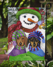 Load image into Gallery viewer, Dachshund Christmas Frosty and Company Garden Flag – Decorative Outdoor Yard Flag PPP3081GF