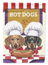 Load image into Gallery viewer, Dachshund Hot Dog Stand Flag Canvas House Size PPP3083CHF