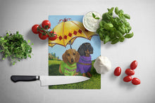 Load image into Gallery viewer, Dachshund Hot Doggies Glass Cutting Boards – Durable, Decorative Kitchen Art Large PPP3084LCB