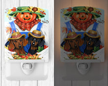 Load image into Gallery viewer, Dachshund Fall Scarecrow Ceramic Night Light PPP3086CNL