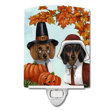 Load image into Gallery viewer, Dachshund Thanksgiving Pilgrims Ceramic Night Light PPP3087CNL