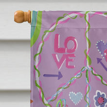 Load image into Gallery viewer, English Bulldog Flower Power Flag Canvas House Size PPP3091CHF