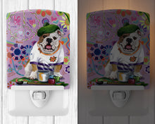 Load image into Gallery viewer, English Bulldog Flower Power Ceramic Night Light PPP3091CNL