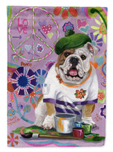 Load image into Gallery viewer, English Bulldog Flower Power Garden Flag – Decorative Outdoor Yard Flag PPP3091GF