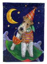Load image into Gallery viewer, Fox Terrier Halloween Trick or Treat Flag Canvas House Size PPP3093CHF