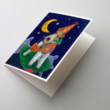 Load image into Gallery viewer, Fox Terrier Halloween Trick or Treat Greeting Cards -  Blank Note Cards – 8-Pack of Artist-Designed Cards with Envelopes