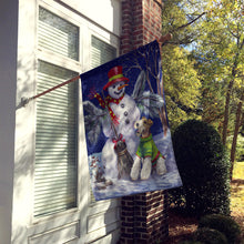 Load image into Gallery viewer, Fox Terrier Christmas Winter Fun Flag Canvas House Size PPP3095CHF