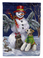 Load image into Gallery viewer, Fox Terrier Christmas Winter Fun Flag Canvas House Size PPP3095CHF