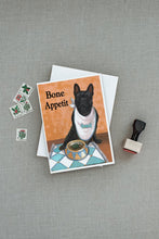 Load image into Gallery viewer, French Bulldog Bone Appetit Greeting Cards -  Blank Note Cards – 8-Pack of Artist-Designed Cards with Envelopes