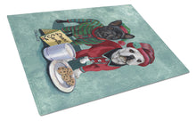 Load image into Gallery viewer, French Bulldog Christmas PJs Glass Cutting Boards – Durable, Decorative Kitchen Art Large PPP3097LCB