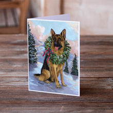 Load image into Gallery viewer, German Shepherd Christmas Honor Greeting Cards -  Blank Note Cards – 8-Pack of Artist-Designed Cards with Envelopes