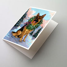 Load image into Gallery viewer, German Shepherd Christmas Honor Greeting Cards -  Blank Note Cards – 8-Pack of Artist-Designed Cards with Envelopes